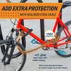 Bikeroo Bike U Lock with Cable - Heavy Duty 17mm U Shaped Lock for Bicycle Security - 4ft Steel Cable, Mount Bracket, and 2 Keys - Anti-Theft Protection for Road, Mountain, Electric Bike view 4