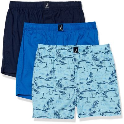 Nautica Men's Cotton Woven 3 Pack Boxers