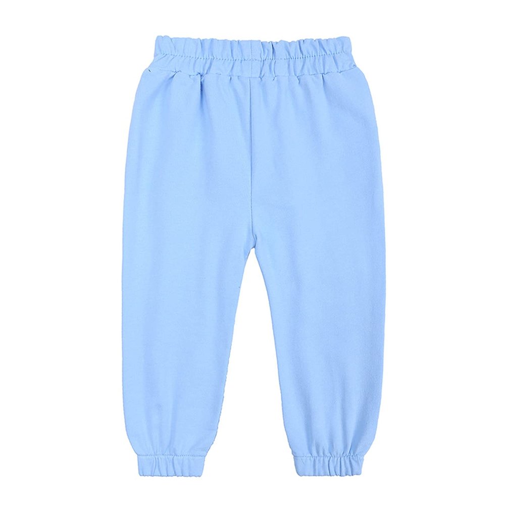 EISHOW Unisex Boys&Girls Cotton Pants, Kids Baby Harem Bottoms Sweatpants Elastic Pants Pull on Sport Jogger Trousers 1-13T (3-4T,A (Thin)-Sky Blue,3 Years,4 Years)