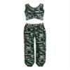easyforever Girls Active Camouflage 2 Pcs Crop Tank Tops with Leggings Set Sport Gymnastics Dance Outfit Performance Camouflage Green Sleeveless 6 view 1