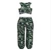 easyforever Girls Active Camouflage 2 Pcs Crop Tank Tops with Leggings Set Sport Gymnastics Dance Outfit Performance Camouflage Green Sleeveless 6 view 2