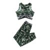 easyforever Girls Active Camouflage 2 Pcs Crop Tank Tops with Leggings Set Sport Gymnastics Dance Outfit Performance Camouflage Green Sleeveless 6 view 4