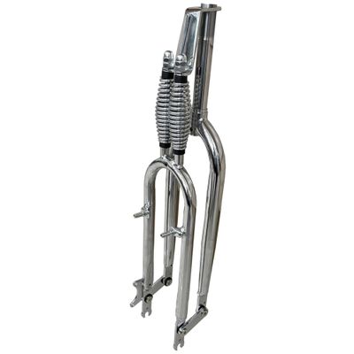 DONSP1986 Deluxe 26" Double Springer Fork 1" Threaded, Disc Brake, V Brake/Bicycle Forks (Chromed)
