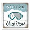 Stupell Industries No Fear Just Fun Phrase Blue Ski Goggles view 1