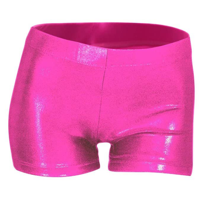 Aosva Little Big Girls' Sparkle Dance Tumbling Athletic Gymnastics Rose Red Short 11-12 Years