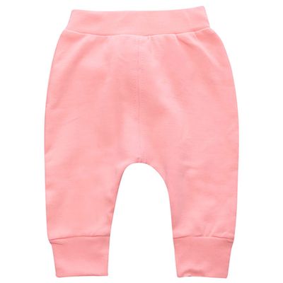 EISHOW Baby Cotton Baggy Pants, Kids Newborn Babies Harem Bottoms Sweatpants, Unisex Boys &Girls Elastic Pants Trousers (12-24 Months,A Pink)