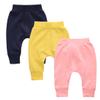 EISHOW Baby Cotton Baggy Pants, Kids Newborn Babies Harem Bottoms Sweatpants, Unisex Boys &Girls Elastic Pants Trousers (6-12 Months,3 Pack- Blue&Pink&Yellow) view 1