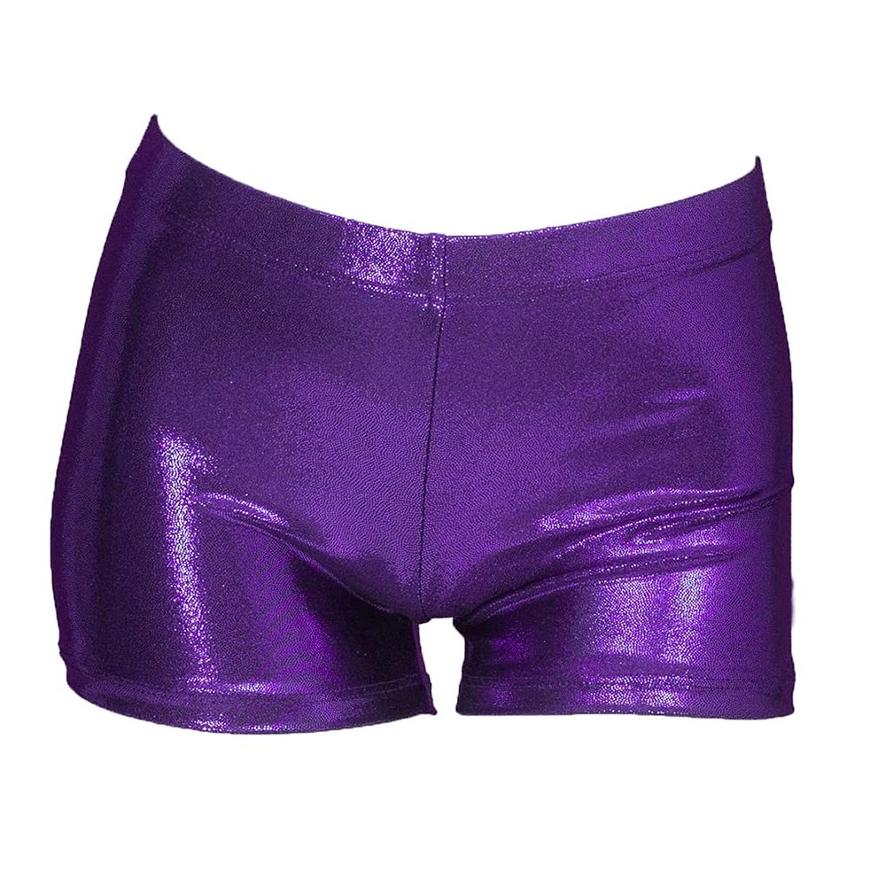 Aosva Little Big Girls' Sparkle Dance Tumbling Athletic Gymnastics Purple Short 13-14 Years