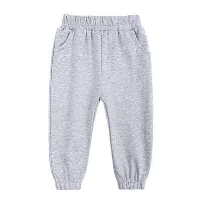 EISHOW Unisex Boys&Girls Cotton Pants, Kids Baby Harem Bottoms Sweatpants Elastic Pants Pull on Sport Jogger Trousers 1-13T (12-24 Months,A (Thin)-Gray,12 Months,24 Months)