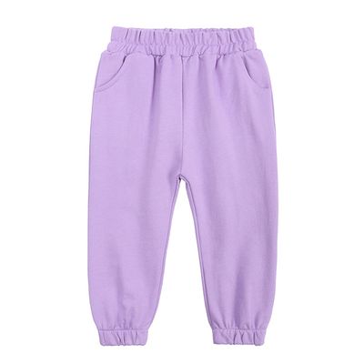 EISHOW Unisex Boys&Girls Cotton Pants, Kids Baby Harem Bottoms Sweatpants Elastic Pants Pull on Sport Jogger Trousers 1-13T (8-9T,A (Thin)-Purple,8 Years,9 Years)
