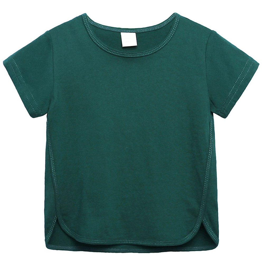 Baby Boy Girl Tops, Infant Kids Casual Basic Short Sleeve Cotton Tops Tee Crew Neck Solid Color T-Shirts Clothes (Green,9-12 Months,9 Months,12 Months)