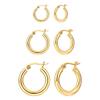 14K Gold Plated Hoop Earrings 3 Pairs Gold Hoops Earring Set for Women present 2cm/1.6cm/1.4cm view 1