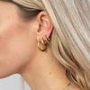 14K Gold Plated Hoop Earrings 3 Pairs Gold Hoops Earring Set for Women present 2cm/1.6cm/1.4cm view 3