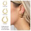 14K Gold Plated Hoop Earrings 3 Pairs Gold Hoops Earring Set for Women present 2cm/1.6cm/1.4cm view 4
