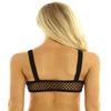 ACSUSS Women's Sheer Mesh Camisole Crop Top See Through Bralette Vest Tank Tops Nightwear Black 3X-Large view 2