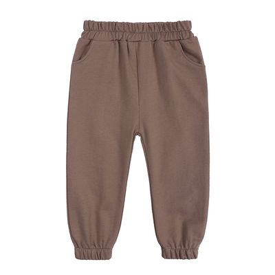EISHOW Unisex Boys&Girls Cotton Pants, Kids Baby Harem Bottoms Sweatpants Elastic Pants Pull on Sport Jogger Trousers 1-13T (12-24 Months,A (Thin)-Coffee,12 Months,24 Months)