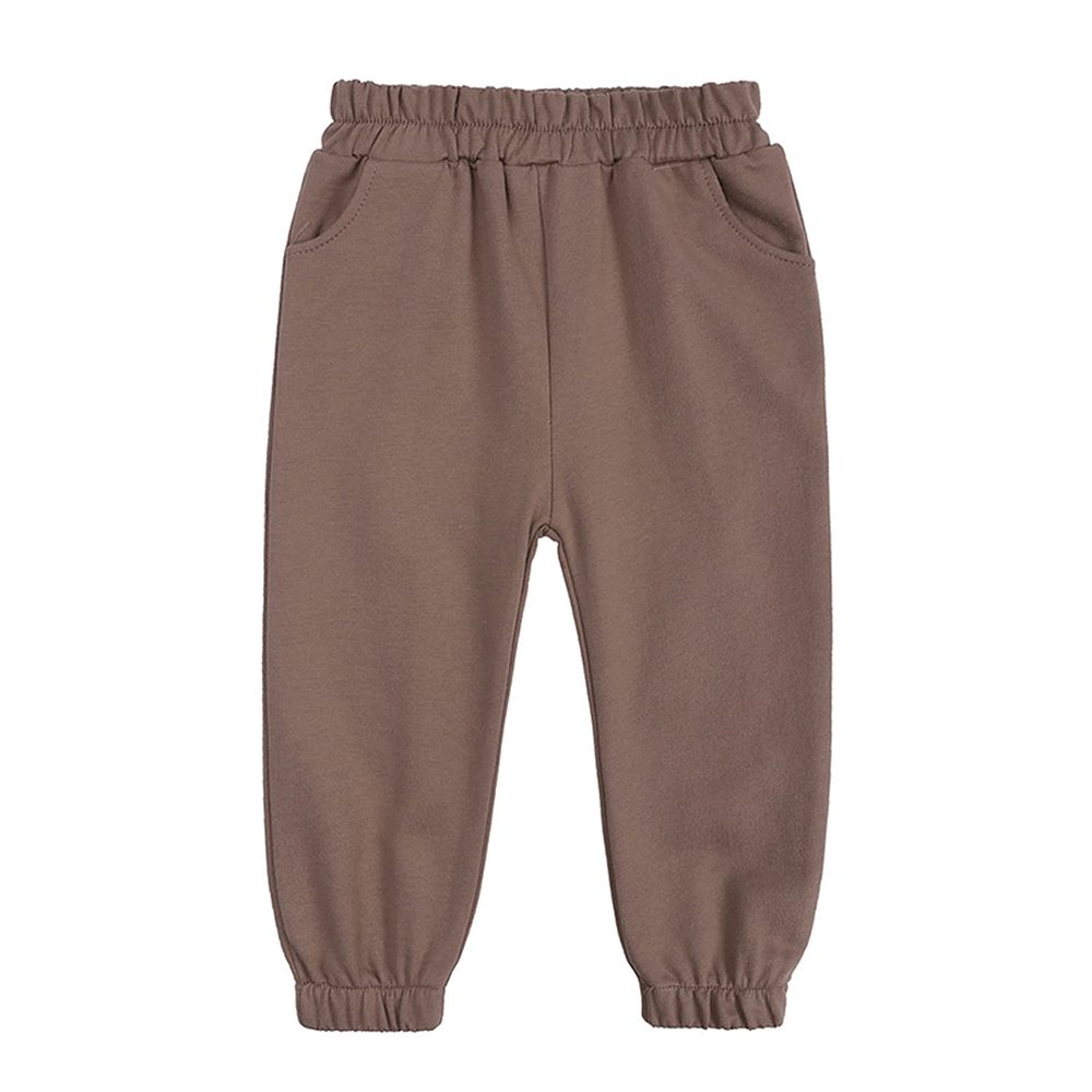 EISHOW Unisex Boys&Girls Cotton Pants, Kids Baby Harem Bottoms Sweatpants Elastic Pants Pull on Sport Jogger Trousers 1-13T (12-24 Months,A (Thin)-Coffee,12 Months,24 Months)