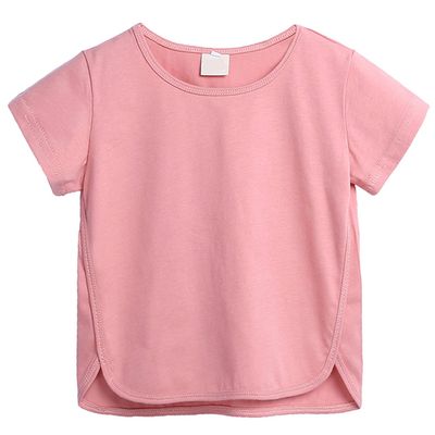 Baby Boy Girl Tops, Infant Kids Casual Basic Short Sleeve Cotton Tops Tee Crew Neck Solid Color T-Shirts Clothes (Pink,4-5T,4 Years,5 Years)
