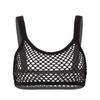 ACSUSS Women's Sheer Mesh Camisole Crop Top See Through Bralette Vest Tank Tops Nightwear Black 4X-Large view 3