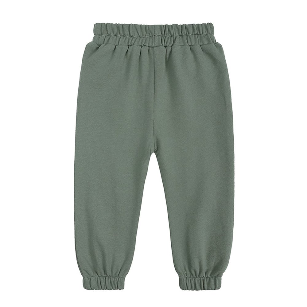 EISHOW Unisex Boys&Girls Cotton Pants, Kids Baby Harem Bottoms Sweatpants Elastic Pants Pull on Sport Jogger Trousers 1-13T (6-7T,A (Thin)-Green,6 Years,7 Years)