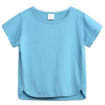 Baby Boy Girl Tops, Infant Kids Casual Basic Short Sleeve Cotton Tops Tee Crew Neck Solid Color T-Shirts Clothes (Blue,7-8T,7 Years,8 Years)