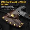 NedFoss Bison 9.8" Tactical Hatchet Axe, Tomahawk Hatchet with Genuine Leather Sheath and G10 Handle, Compact Camping Gear Bearded Axe Gifts for Men, Multifunctional Survival Axe with Spike Tool view 3
