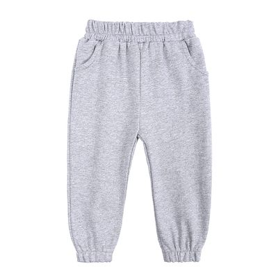EISHOW Unisex Boys&Girls Cotton Pants, Kids Baby Harem Bottoms Sweatpants Elastic Pants Pull on Sport Jogger Trousers 1-13T (4-5T,A (Thin)-Gray,4 Years,5 Years)
