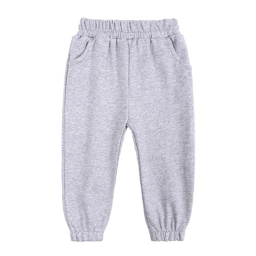 EISHOW Unisex Boys&Girls Cotton Pants, Kids Baby Harem Bottoms Sweatpants Elastic Pants Pull on Sport Jogger Trousers 1-13T (4-5T,A (Thin)-Gray,4 Years,5 Years)