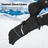 DINSVTA Heated Gloves for Women Rechargeable Waterproof,Machine Washable Winter Electric Heating Thin Men Glove Liners for Cold Weather Outdoor Snow Driving Running Cycling view 2