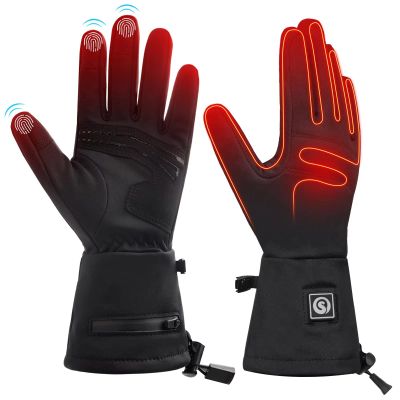 DINSVTA Heated Gloves for Women Rechargeable Waterproof,Machine Washable Winter Electric Heating Thin Men Glove Liners for Cold Weather Outdoor Snow Driving Running Cycling