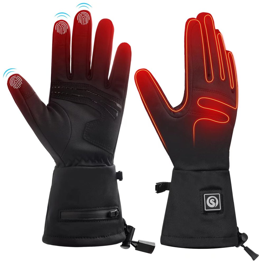 DINSVTA Heated Gloves for Women Rechargeable Waterproof,Machine Washable Winter Electric Heating Thin Men Glove Liners for Cold Weather Outdoor Snow Driving Running Cycling