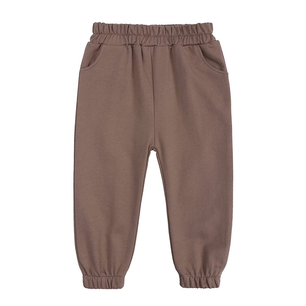 EISHOW Unisex Boys&Girls Cotton Pants, Kids Baby Harem Bottoms Sweatpants Elastic Pants Pull on Sport Jogger Trousers 1-13T (4-5T,A (Thin)-Coffee,4 Years,5 Years)