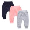 EISHOW Baby Cotton Baggy Pants, Kids Newborn Babies Harem Bottoms Sweatpants, Unisex Boys &Girls Elastic Pants Trousers (12-24 Months,3 Pack- Gray&Pink&Blue) view 1