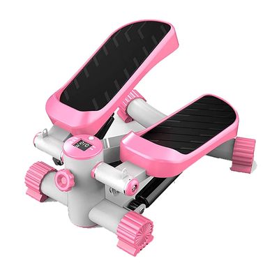 SMSOM Mini Stepper, Mini Fitness Stair Stepper Hydraulic Mute Step Machine, LCD Display, Very Suitable for Indoor Office Exercise (Color : Pink)
