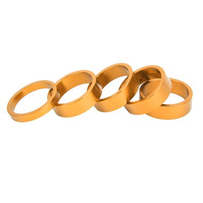 5 Pieces Mountain Front Fork Washer, Stem Headset Spacer Fork Gasket(Gold)