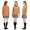 Blostirno Women's Cardigan Sweater V Neck Button Down Knit JK School Uniform Cardigans Girls Long Sleeve Coat with Pockets(Camel Tan L) view 3