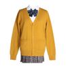 Blostirno Women's Cardigan Sweater V Neck Button Down Knit JK School Uniform Cardigans Girls Long Sleeve Coat with Pockets(Khaki S) view 1