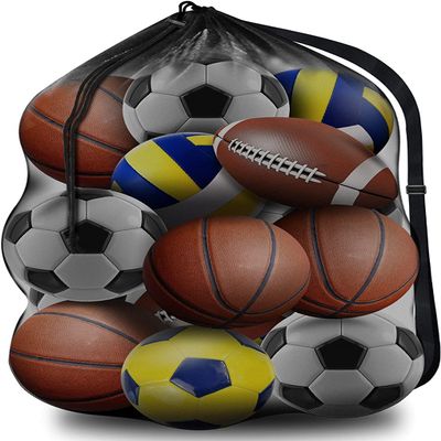 BROTOU Extra Large Sports Ball Bag Mesh, Basketball Bags Team Balls, Adjustable Shoulder Strap, Team Work Ball Bags for Holding Soccer, Football, Volleyball, Swimming Gear (30 x 40) (1PCS)