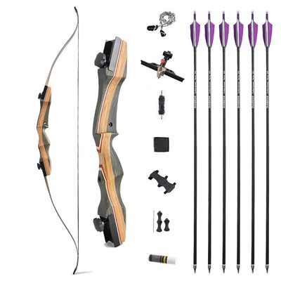 62'' Takedown Recurve Bow Hunting Bow 30-50lbs Right Hand Longbow Traditional Wood Bow for Hunting Target Practice (40 Lbs)