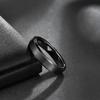 4mm Thin Black Tungsten Carbide Ring Band for Men Women Beveled Edges Brushed Comfort Fit Size 7 view 2