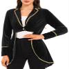 Loloda Women's Medieval Gothic Steampunk Corset Tailcoat Costumes Pirate Vampire Jackets Coat Black XX-Large view 1
