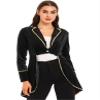 Loloda Women's Medieval Gothic Steampunk Corset Tailcoat Costumes Pirate Vampire Jackets Coat Black XX-Large view 2