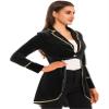 Loloda Women's Medieval Gothic Steampunk Corset Tailcoat Costumes Pirate Vampire Jackets Coat Black XX-Large view 3
