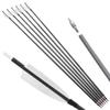 ZSHJGJR Archery 35" Carbon Arrow Hunting Arrows with 3 Pieces of 4-Inch White Feathers Targeting Practice Arrows Spine 400 for Recurve Bow Longbow Traditional Bow (12pcs) view 1