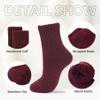 Zando Women's Merino Wool Socks - Long Thick Winter Warm Cozy Boot Crew Socks for Women's Athletic Running Cycling Hiking - Burgundy view 3
