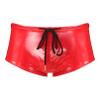 Agoky Men's Stretch Underwear Support Briefs with Drawstring Swim Bikini Hip Briefs Drawstring Red 4X-Large view 3