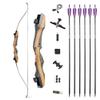 62'' Takedown Recurve Bow and Arrow Set Hunting Bow 30-50lbs Right Hand Longbow Traditional Wood Bow for Hunting Target Practice (45 lbs) view 1