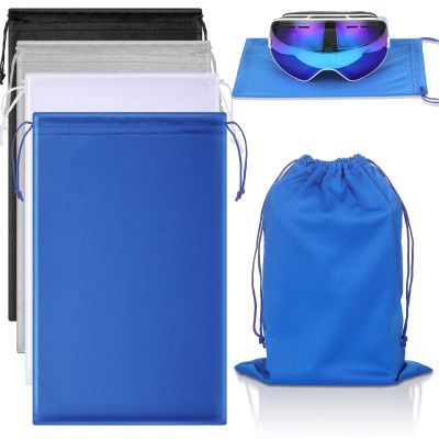 4 Pieces Ski Goggle Bag Microfiber Snow Goggle Protection Bag Sunglass Cloth Pouch Bags Soft Drawstring Carrying Pouch Closure Protective Storage Case Sleeve for Goggles Camera Replacement Lenses