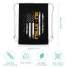 FunnyStar Jiu Jitsu USA Flag Canvas Drawstring Backpack Shoulder Pouch String Bag Sackpack For Gym Shopping Sport Yoga Travel 35x50cm view 2