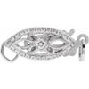 14K White 11.1x5.3 mm Single Strand Pearl Clasp (Sterling Silver) view 1